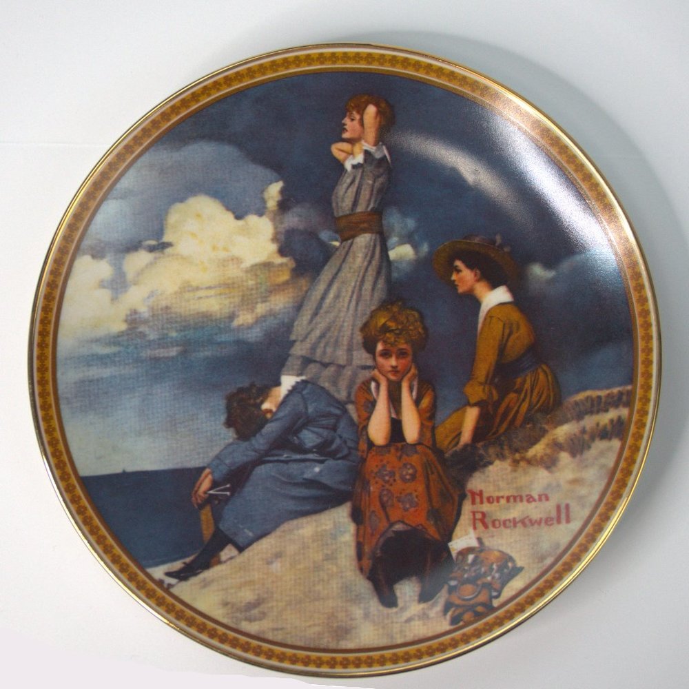 Norman Rockwell Plate Waiting On The Shore Rediscovered Women Collection